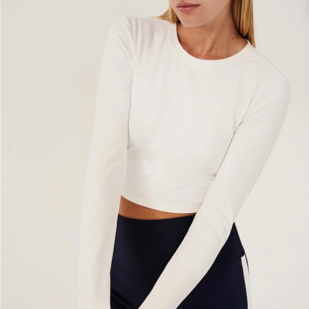 NWT Splits59 White Long Sleeve Crop Top